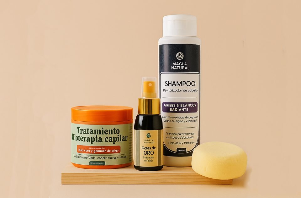 Kit Canas Radiantes: shampoo matizador, Gotas de Oro y Tratamiento Bioterapia